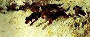 bruno liljefors fyra jagande hundar isho painting